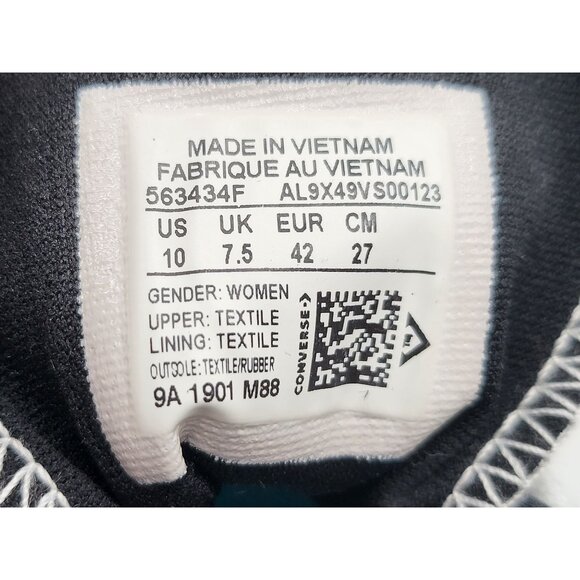 Converse Costa Collapsible‎ Heel Low Ox Black White Womens 563434F Shoes Size 10 - Picture 8 of 10